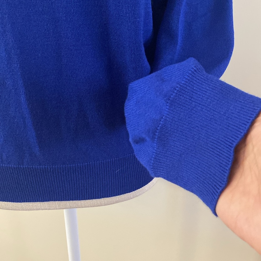 Madison Grey woman’s mock turtleneck sweater ribbed royal blue rayon blend XL - Picture 5 of 14